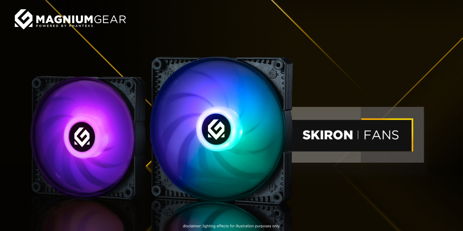 skiron fans main banner showing rgb lighting possibilities